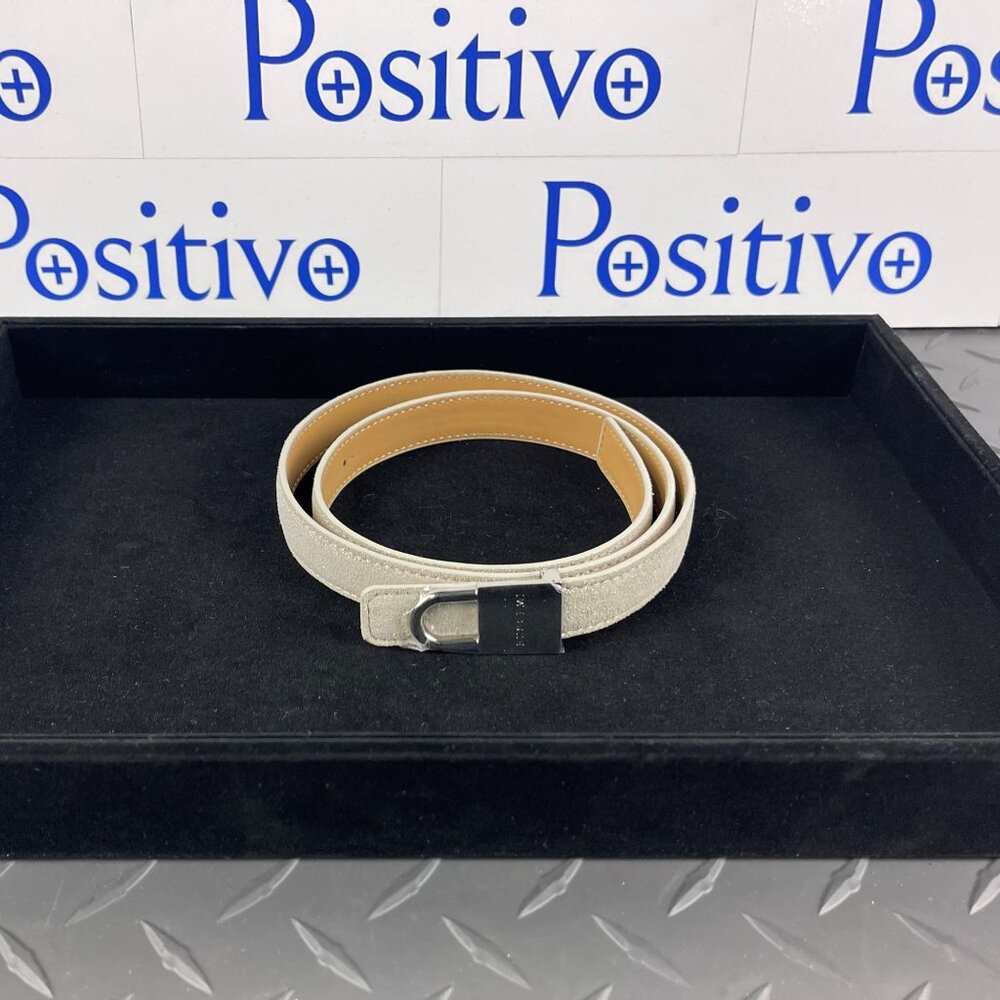 Buscemi Belt Skinny Gleam Grey Leather Belt EU 100